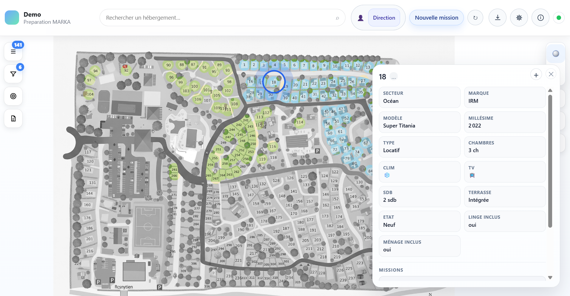 Plan interactif Marka en desktop